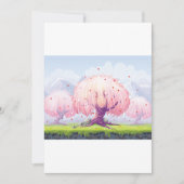 Invitation Illustration des arbres roses (Devant)