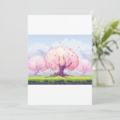 Invitation Illustration des arbres roses (Debout devant)