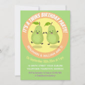 Invitation Illustration des jumeaux de poire mignonne (Devant)