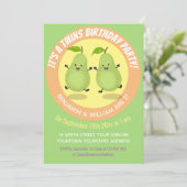 Invitation Illustration des jumeaux de poire mignonne (Debout devant)