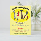 Invitation Illustration des outils de menuiserie (Debout devant)