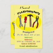 Invitation Illustration des outils de menuiserie (Devant / Derrière)