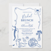 Invitation Illustration dessinée à la main pour brunch de mar (Devant)
