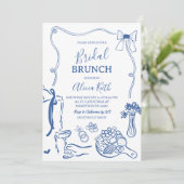 Invitation Illustration dessinée à la main pour brunch de mar (Debout devant)