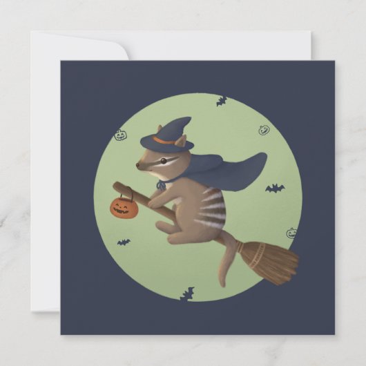 Invitation Illustration d'Halloween : Numéro de l'Assistant (Devant)