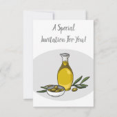 Invitation Illustration d'huile d'olive (Dos)