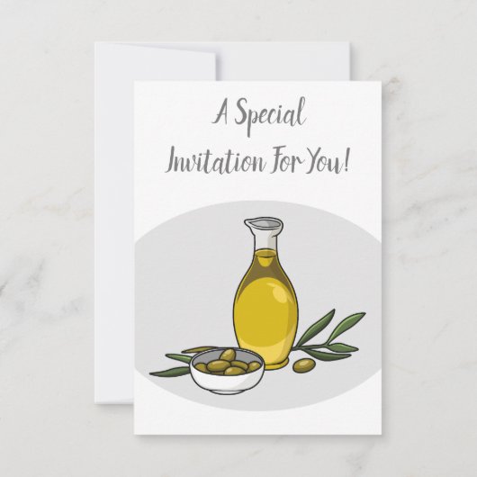 Invitation Illustration d'huile d'olive (Dos)