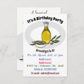 Invitation Illustration d'huile d'olive (Devant / Derrière)