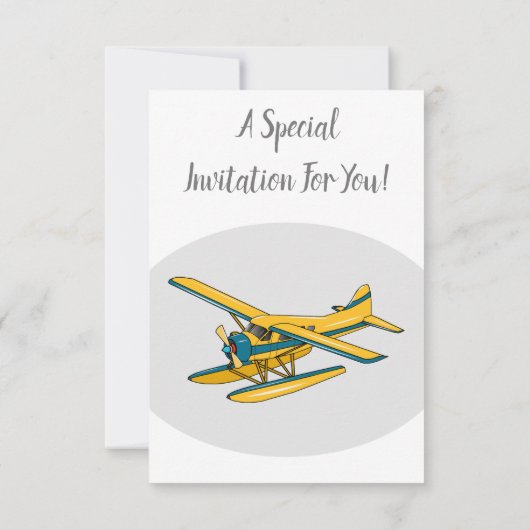 Invitation Illustration d'hydravion (Dos)