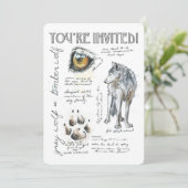 Invitation Illustration d'invitation Canis Lupus Loup (Debout devant)