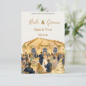 Invitation Illustration d'invitation de réception de mariage (Debout devant)