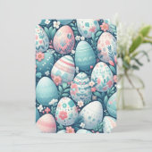 Invitation Illustration d'œufs classiques pastel rose bleu bl (Debout devant)