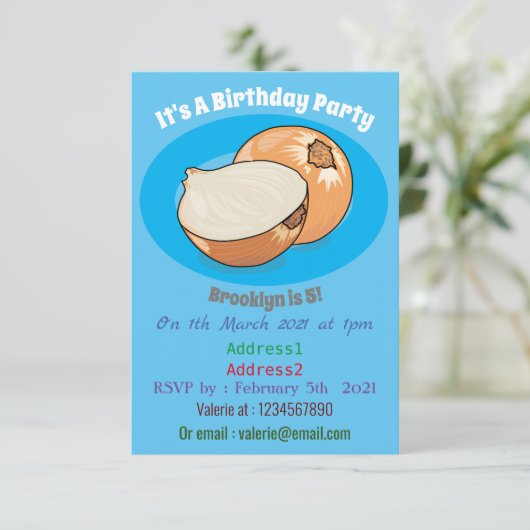 Invitation Illustration d'oignon (Debout devant)