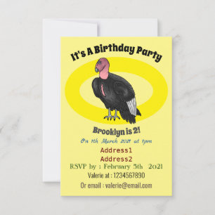 Invitation Illustration d'oiseau condor de Californie