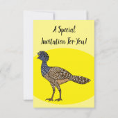 Invitation Illustration d'oiseau de curassow (Dos)