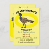 Invitation Illustration d'oiseau de curassow (Devant / Derrière)