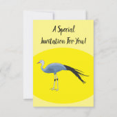 Invitation Illustration d'oiseau de grue bleue (Dos)