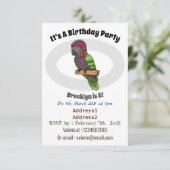 Invitation Illustration d'oiseau perroquet à tête de faucon (Debout devant)