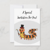 Invitation Illustration drôle de dessin animé centipede (Dos)