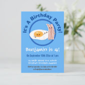 Invitation Illustration du bacon mignon et de l'oeuf (Debout devant)