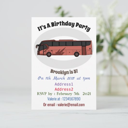 Invitation Illustration du bus (Debout devant)