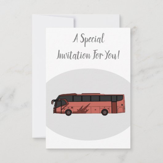 Invitation Illustration du bus (Dos)