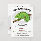 Invitation Illustration du caméléon de la parson (Devant / Derrière)