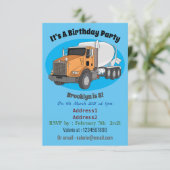 Invitation Illustration du camion de mélange de béton (Debout devant)