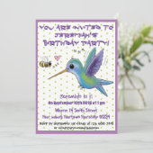Invitation Illustration du colibri et de l'abeille (Debout devant)