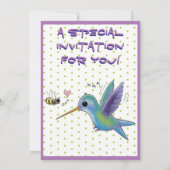 Invitation Illustration du colibri et de l'abeille (Dos)