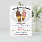 Invitation Illustration du cône de crème glacée (Debout devant)