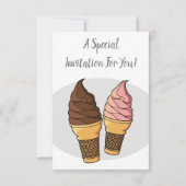 Invitation Illustration du cône de crème glacée (Dos)