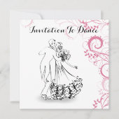 Invitation Illustration du couple de danse Vintage (Devant)