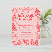 Invitation Illustration du Doodle tiré à la main Fête de Noël (Debout devant)