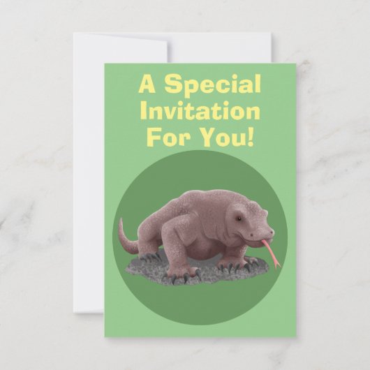 Invitation Illustration du dragon de Komodo (Dos)