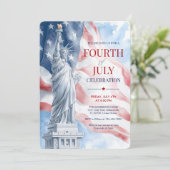 Invitation Illustration du drapeau de la Statue de la Liberté (Debout devant)