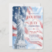 Invitation Illustration du drapeau de la Statue de la Liberté (Devant)