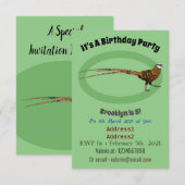 Invitation Illustration du faisan de Reeves (Devant / Derrière)