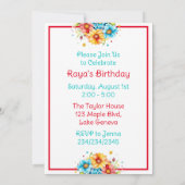 Invitation Illustration du gâteau d'anniversaire Fête d'anniv (Dos)