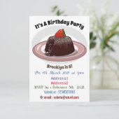 Invitation Illustration du gâteau de lave au chocolat (Debout devant)