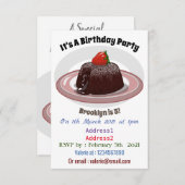 Invitation Illustration du gâteau de lave au chocolat (Devant / Derrière)