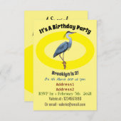 Invitation Illustration du grand héron bleu (Devant / Derrière)