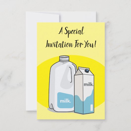 Invitation Illustration du lait (Dos)