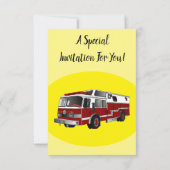 Invitation Illustration du moteur à incendie (Dos)