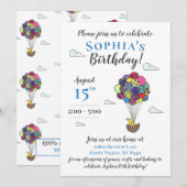 Invitation Illustration du nid d'oiseaux des ballons à air ch (Devant / Derrière)