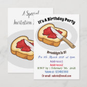 Invitation Illustration du pain et de la confiture (Devant / Derrière)