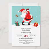 Invitation Illustration du Père Noël mignon jouant au golf.   (Devant)