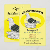 Invitation Illustration du pigeon pigeon du Bouclier de Saxon (Devant / Derrière)