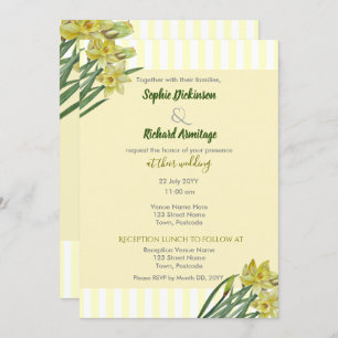 Invitation Illustration du portrait des jonquilles d'aquarell