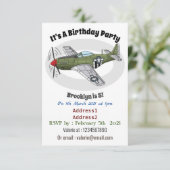 Invitation Illustration d'un avion militaire (Debout devant)